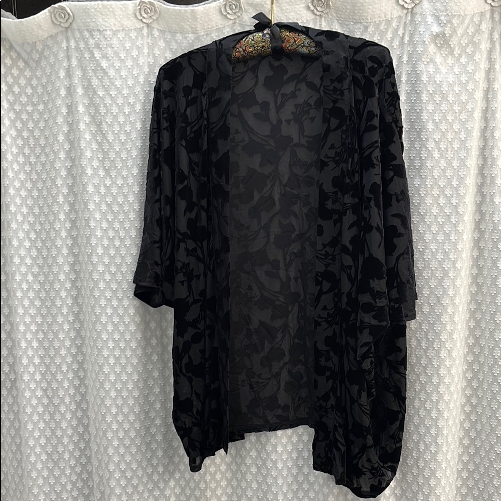 Floral goth sheer cardigan